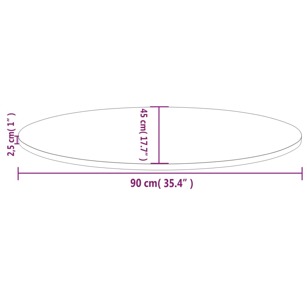 Bordsskiva massiv furu natur 90x45x2,5 cm oval