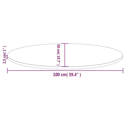 Bordsskiva massiv furu natur 100x50x2,5 cm oval