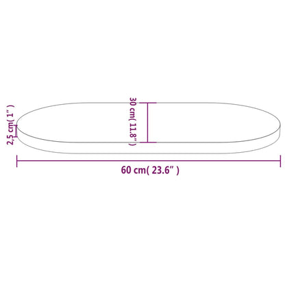 Bordsskiva massiv furu 60x30x2,5 cm oval