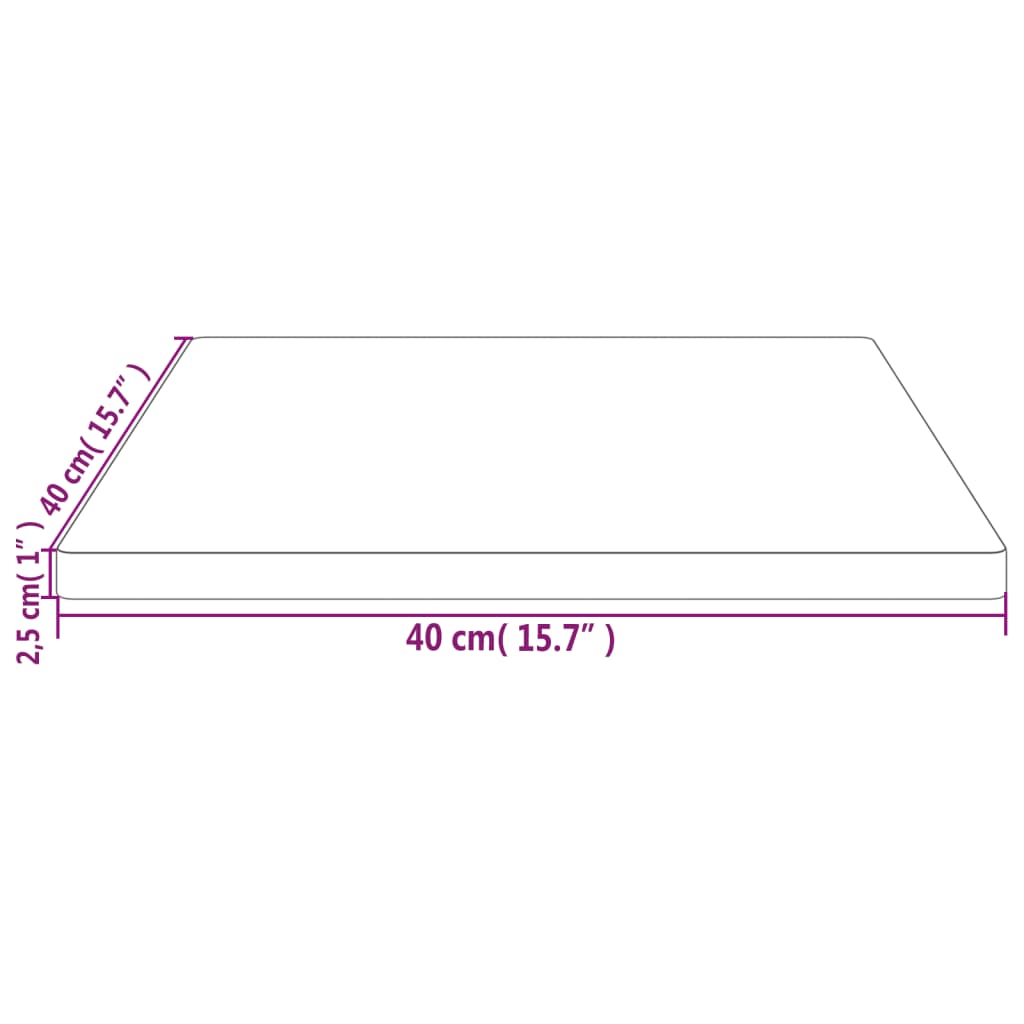 Bordsskiva massiv furu 40x40x2,5 cm fyrkantig