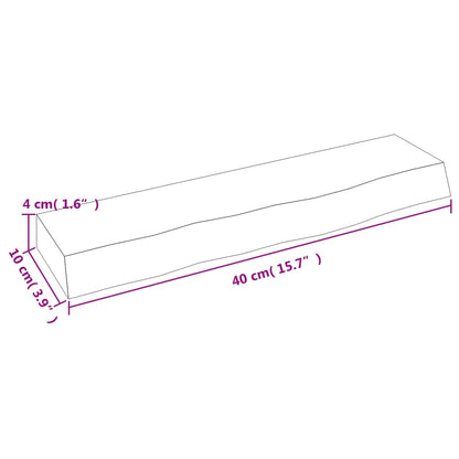 Hylly 40x10x4 cm käsittelemätöntä massiivitammea