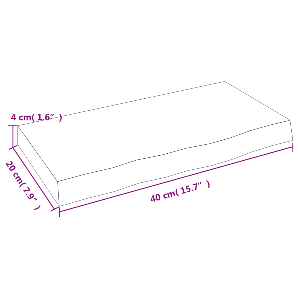 Hyllplan 40x20x4 cm obehandlad massiv ek