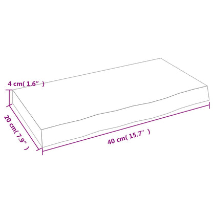 Hyllplan 40x20x4 cm obehandlad massiv ek