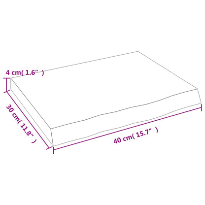 Hyllplan 40x30x(2-4) cm obehandlad massiv ek