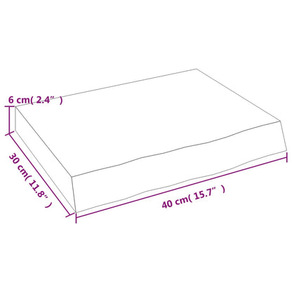 Hyllplan 40x30x(2-6) cm obehandlad massiv ek