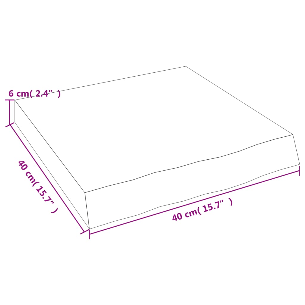 Hyllplan 40x40x(2-6) cm obehandlad massiv ek