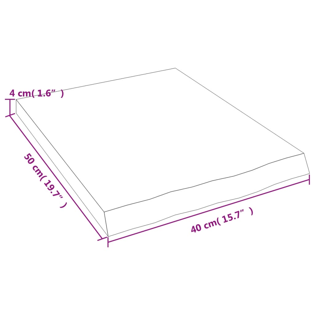 Hyllplan 40x50x(2-4) cm obehandlad massiv ek