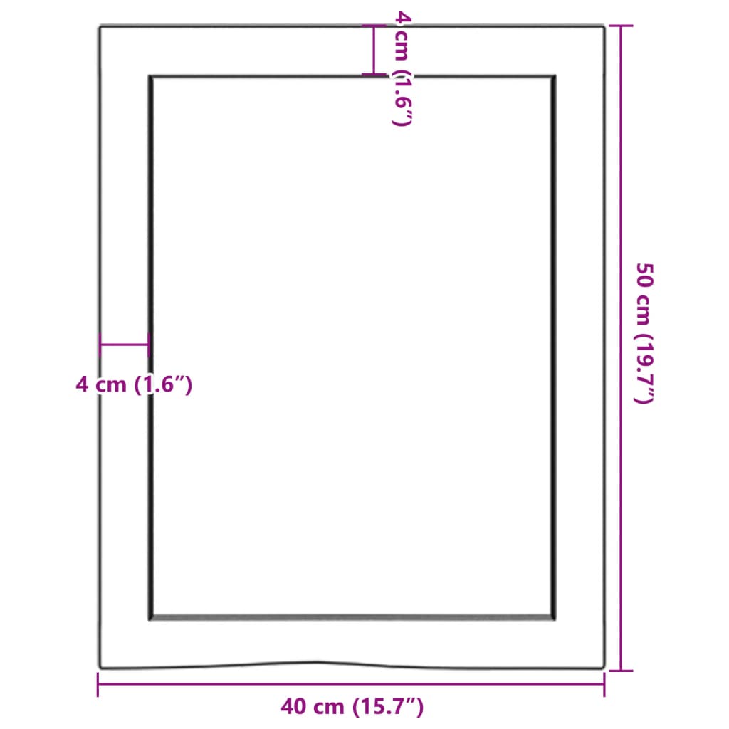 Hyllplan 40x50x(2-6) cm obehandlad massiv ek