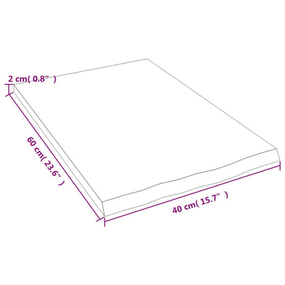 Hyllplan 40x60x2 cm obehandlad massiv ek