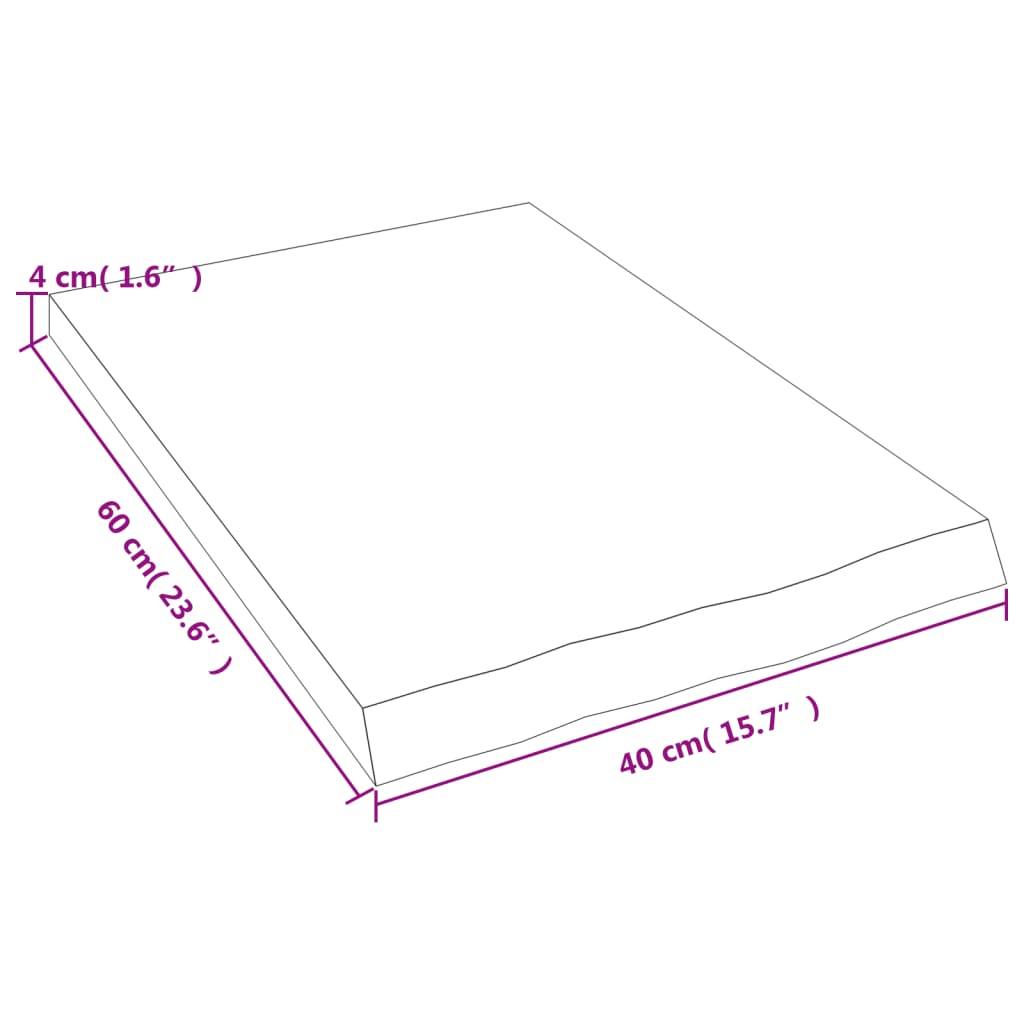 Hyllplan 40x60x(2-4) cm obehandlad massiv ek