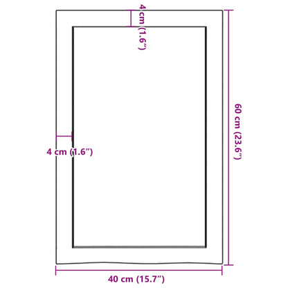 Hyllplan 40x60x(2-4) cm obehandlad massiv ek