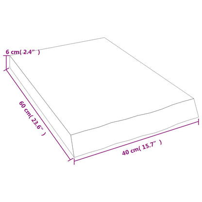 Hyllplan 40x60x(2-6) cm obehandlad massiv ek