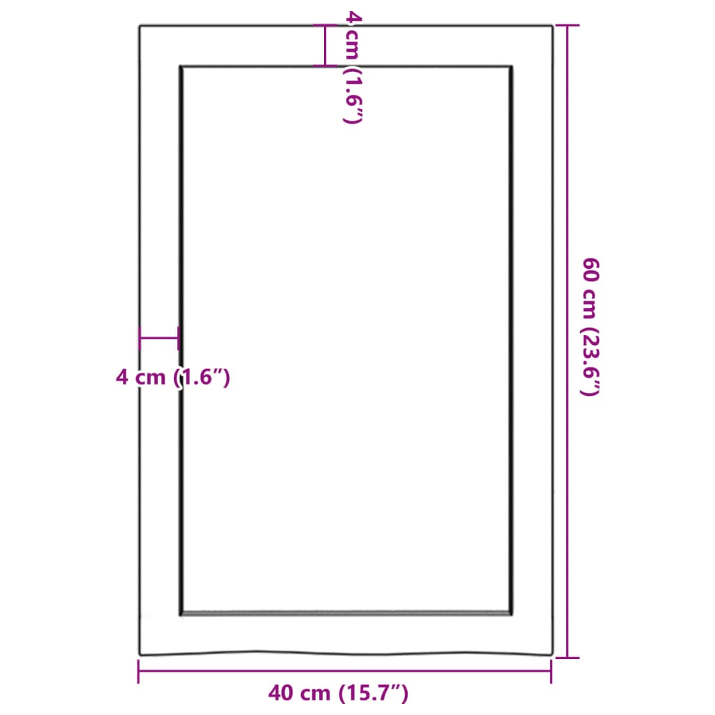 Hyllplan 40x60x(2-6) cm obehandlad massiv ek