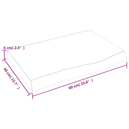 Hyllplan 60x40x(2-6) cm obehandlad massiv ek