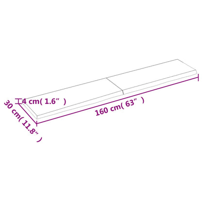 Hyllplan 160x30x(2-4) cm obehandlad massiv ek