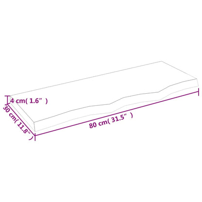 Seinähylly vaaleanruskea 80x30x(2-4) cm käsitelty tammi