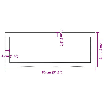 Seinähylly vaaleanruskea 80x30x(2-4) cm käsitelty tammi