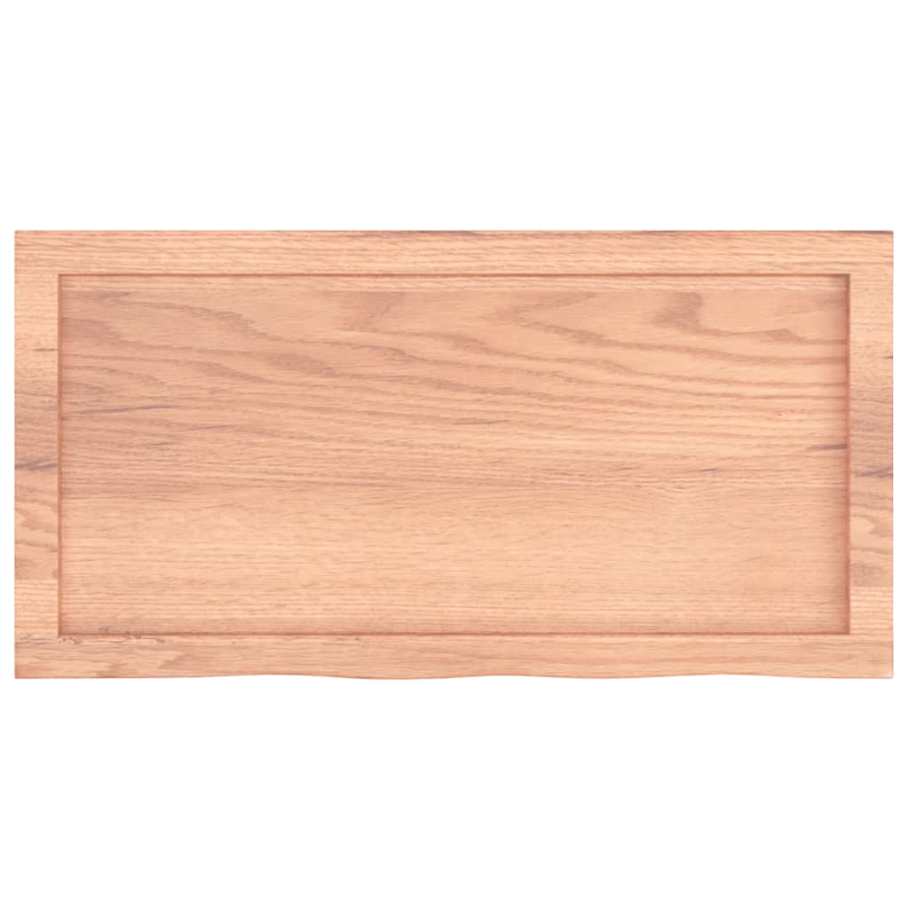 Vägghylla brun 80x40x(2-6) cm behandlad massiv ek