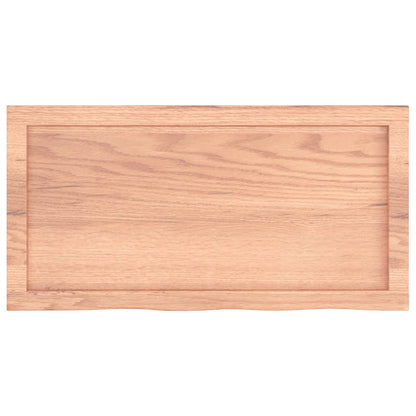 Vägghylla brun 80x40x(2-6) cm behandlad massiv ek