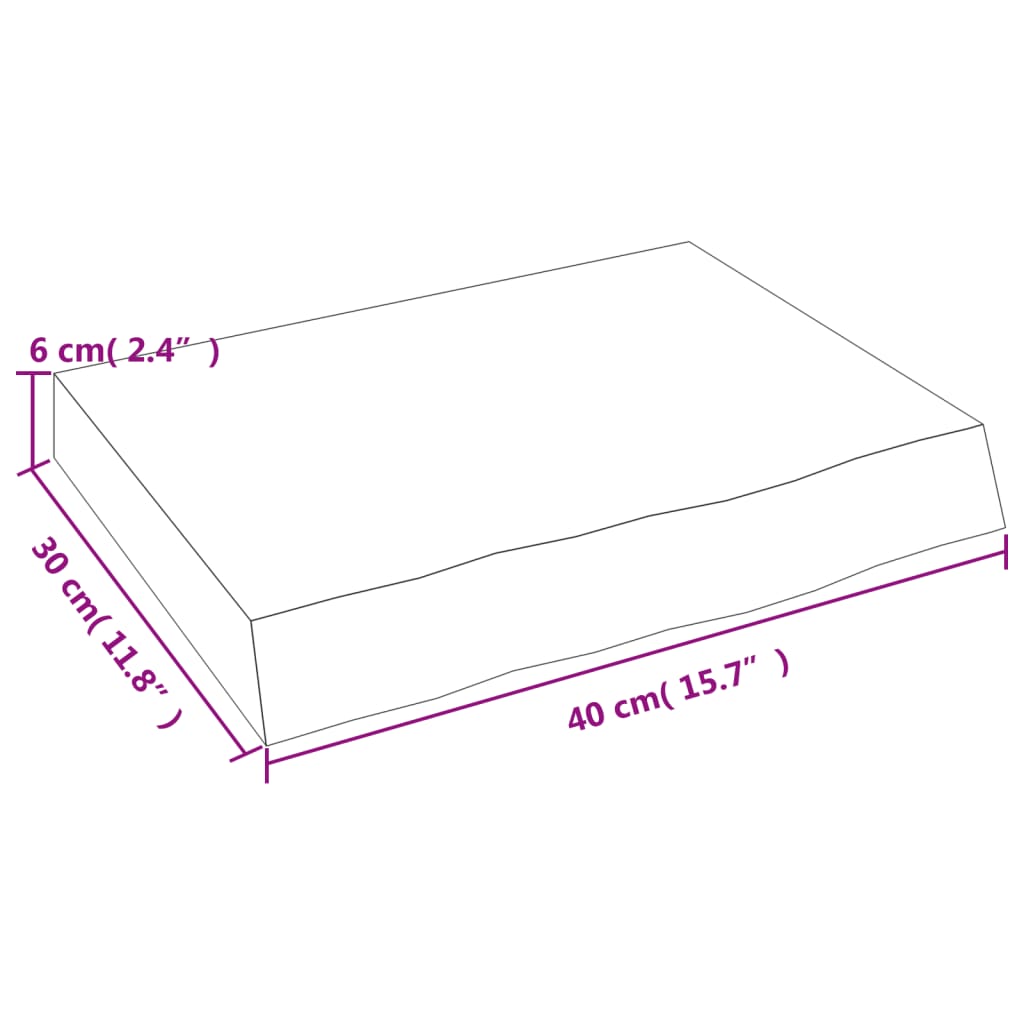 Seinähylly tummanruskea 40x30x(2-6) cm käsitelty tammi