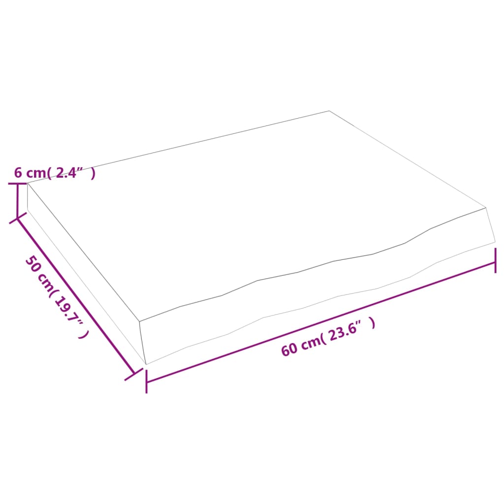 Seinähylly tummanruskea 60x50x(2-6) cm käsitelty tammi