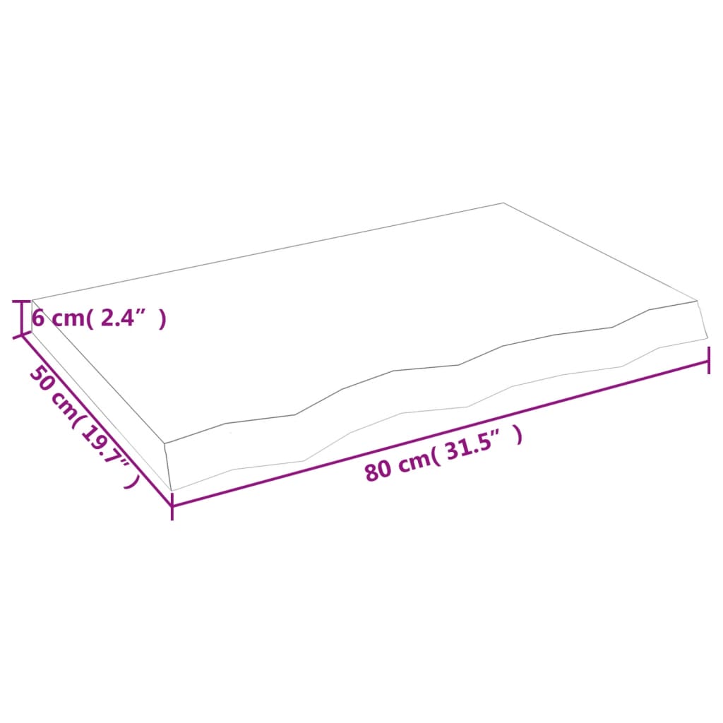 Vägghylla brun 80x50x(2-6) cm behandlad ek