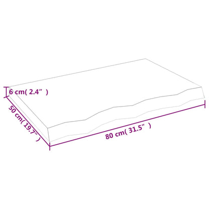 Vägghylla brun 80x50x(2-6) cm behandlad ek