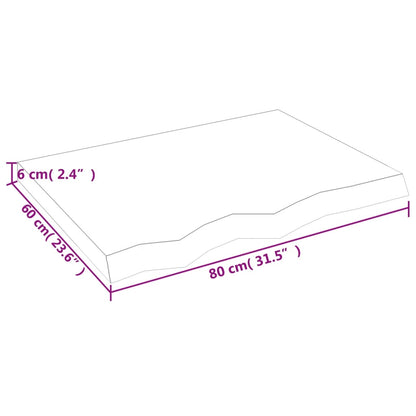 Vägghylla brun 80x60x(2-6) cm behandlad ek