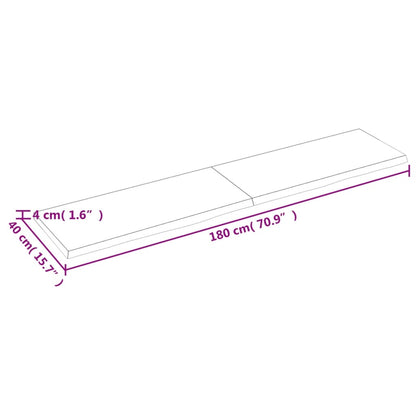 Seinähylly tummanruskea 180x40x(2-4) cm käsitelty tammi