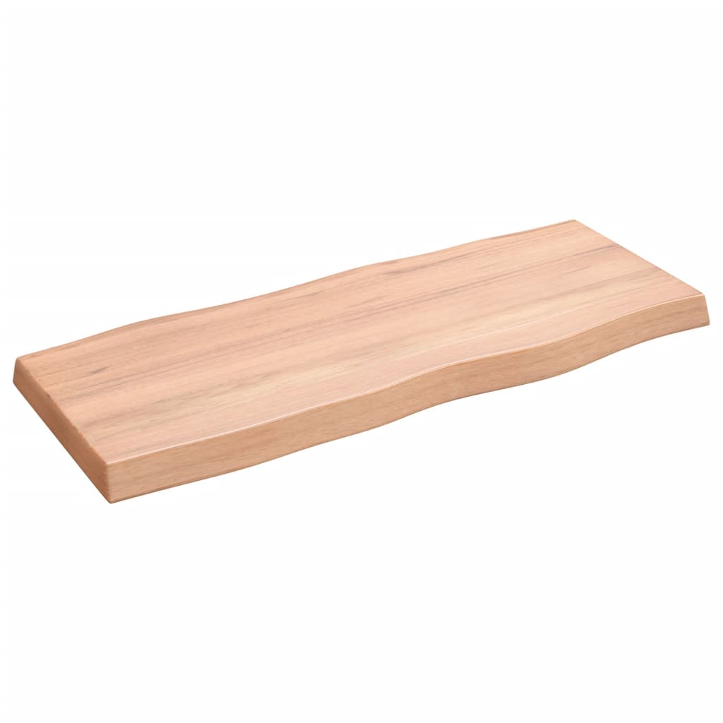 Pöytälevy vaaleanruskea 100x40x(2-6) cm massiivipuuta elävä reuna