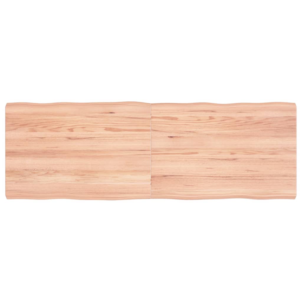 Pöytälevy vaaleanruskea 120x40x(2-4) cm massiivipuuta elävä reuna