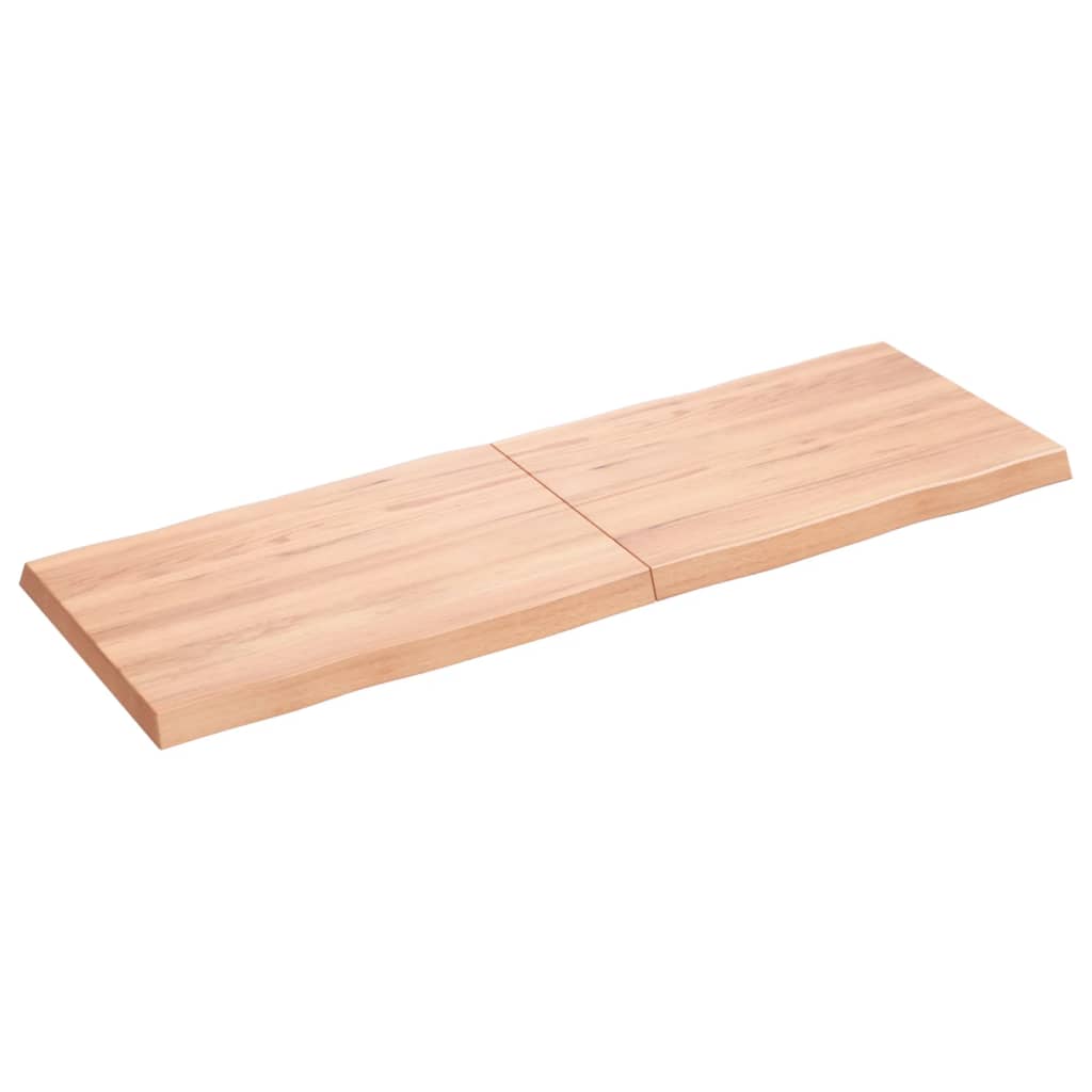 Pöytälevy vaaleanruskea 120x40x(2-4) cm massiivipuuta elävä reuna