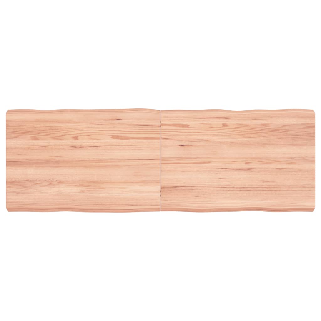 Pöytälevy vaaleanruskea 120x40x(2-6) cm massiivipuuta elävä reuna