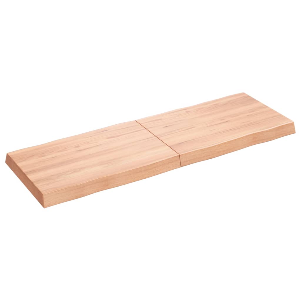 Pöytälevy vaaleanruskea 120x40x(2-6) cm massiivipuuta elävä reuna