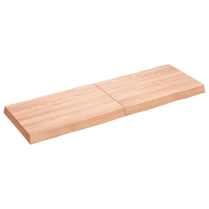 Pöytälevy vaaleanruskea 120x40x(2-6) cm massiivipuuta elävä reuna