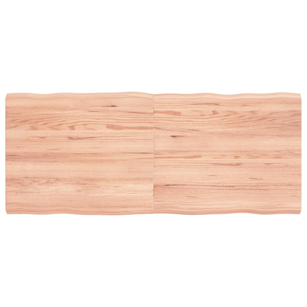 Pöytälevy vaaleanruskea 120x50x(2-4) cm massiivipuuta elävä reuna