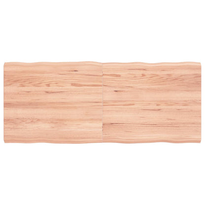 Pöytälevy vaaleanruskea 120x50x(2-4) cm massiivipuuta elävä reuna