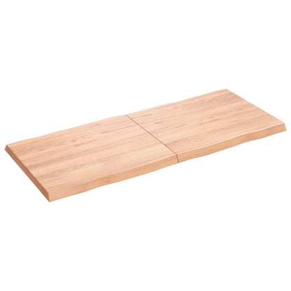 Pöytälevy vaaleanruskea 120x50x(2-4) cm massiivipuuta elävä reuna