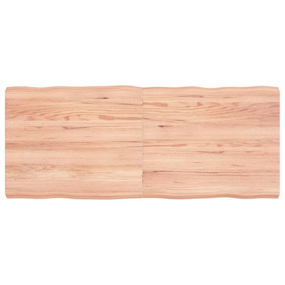 Pöytälevy vaaleanruskea 120x50x(2-6) cm massiivipuuta elävä reuna