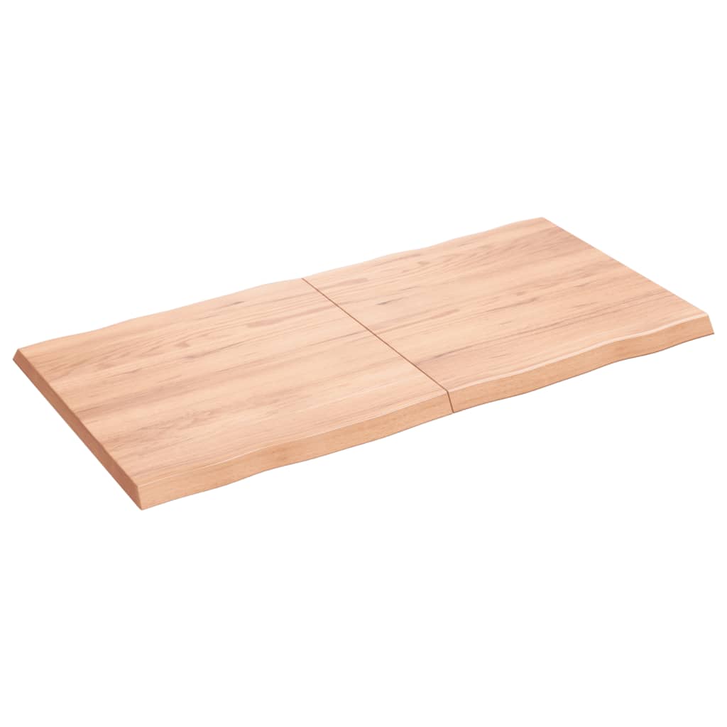 Pöytälevy vaaleanruskea 120x60x(2-4) cm massiivipuuta elävä reuna