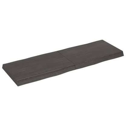 Pöytälevy tummanruskea 120x40x(2-6) cm massiivipuuta elävä reuna