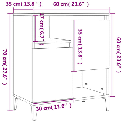 Skänk vit högglans 2 st 60x35x70 cm