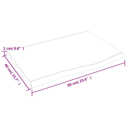 Bordsskiva massiv ek brun 60x40x2 cm