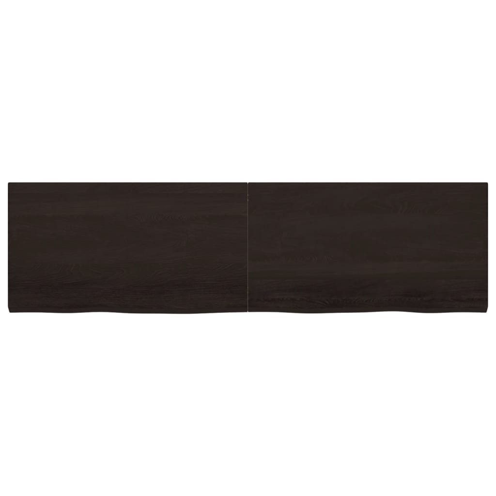 Bordsskiva massiv ek brun 220x60x(2-4) cm