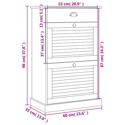 Skoställ Skoskåp vit möbelserie VIGO 60x35x96 cm vit massiv furu