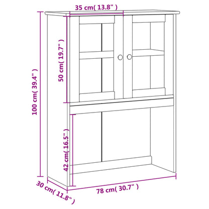 Skänk vit Överdel VIGO 78x30x100 cm vit massiv trä furu