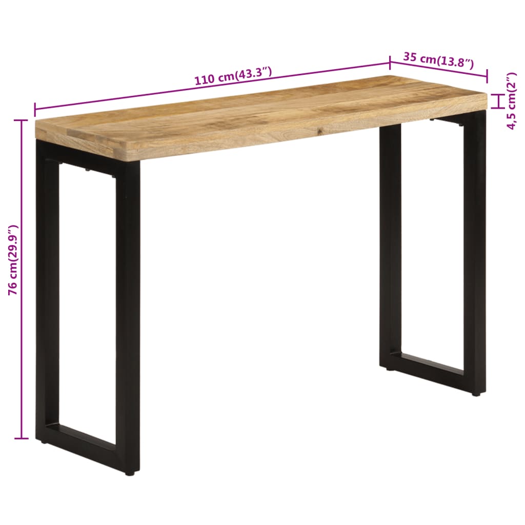 Avlastningsbord konsolbord massiv trä mangoträ 110x35x76 cm