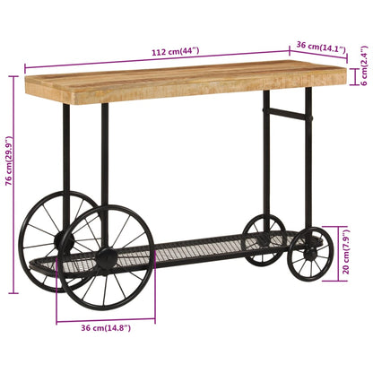 Avlastningsbord konsolbord massiv trä mangoträ 112x36x76 cm