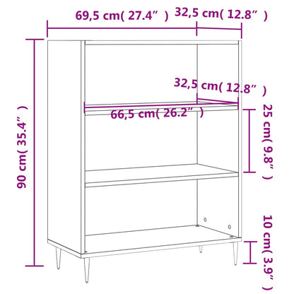 Kirjahylly ruskea tammi 69,5x32,5x90 cm