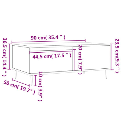 Sohvapöytä betonin harmaa 90x50x36,5 cm